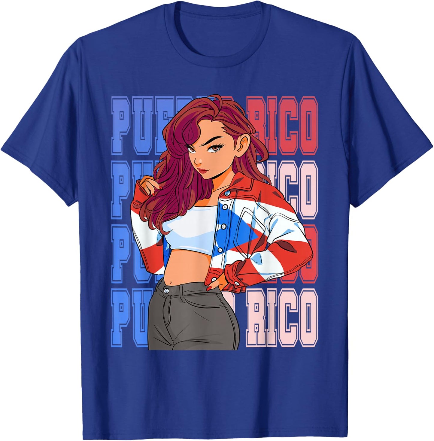 Puerto Rico Girl Boricua Rican Hispanic Heritage Month T-Shirt - T-Shirt | Royal