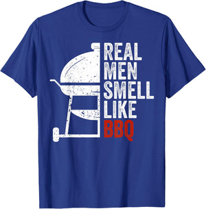 Real Men Smell Like Barbecue Funny BBQ Grilling Gift T-Shirt - T-Shirt | Royal