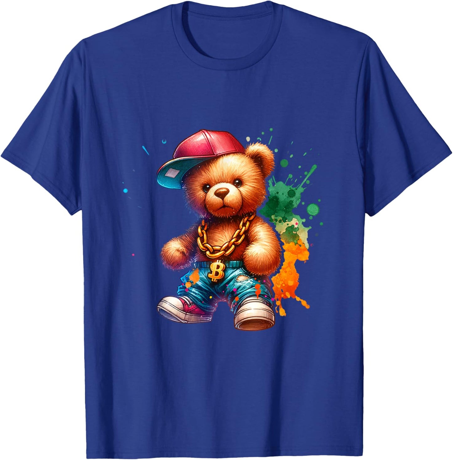 Hip Hop Bear Colourful Teddy Bear Urban Gangster Teddy Bear T-Shirt - T-Shirt | Royal