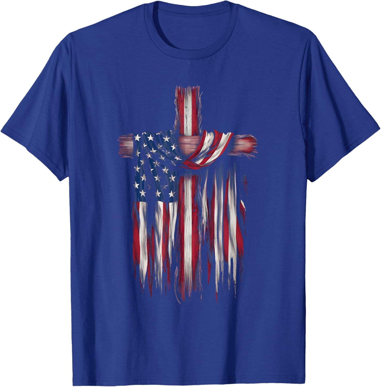 USA Flag Religious Quote 4th of July Christian Faith T-Shirt - T-Shirt | Royal