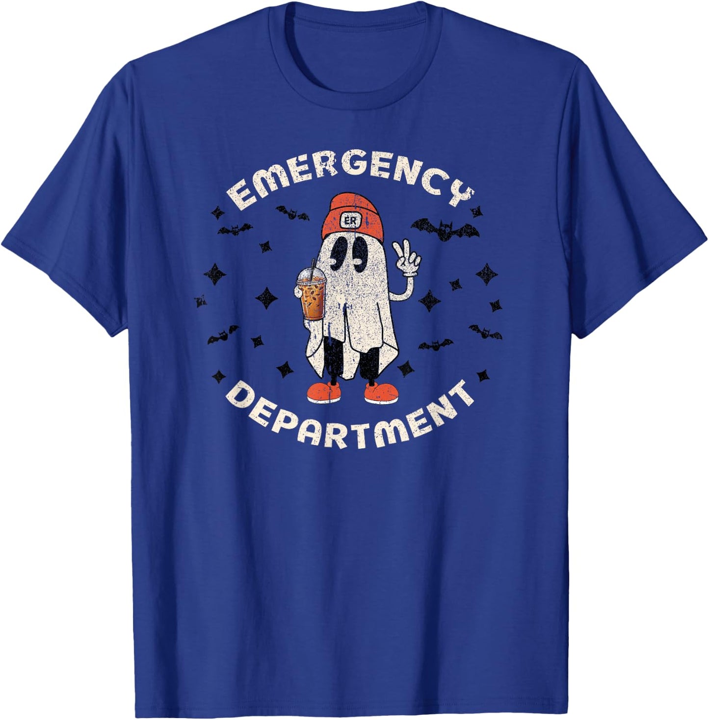Halloween Emergency Department Ghost ER Nurse Tech ED Nurse T-Shirt - T-Shirt | Royal