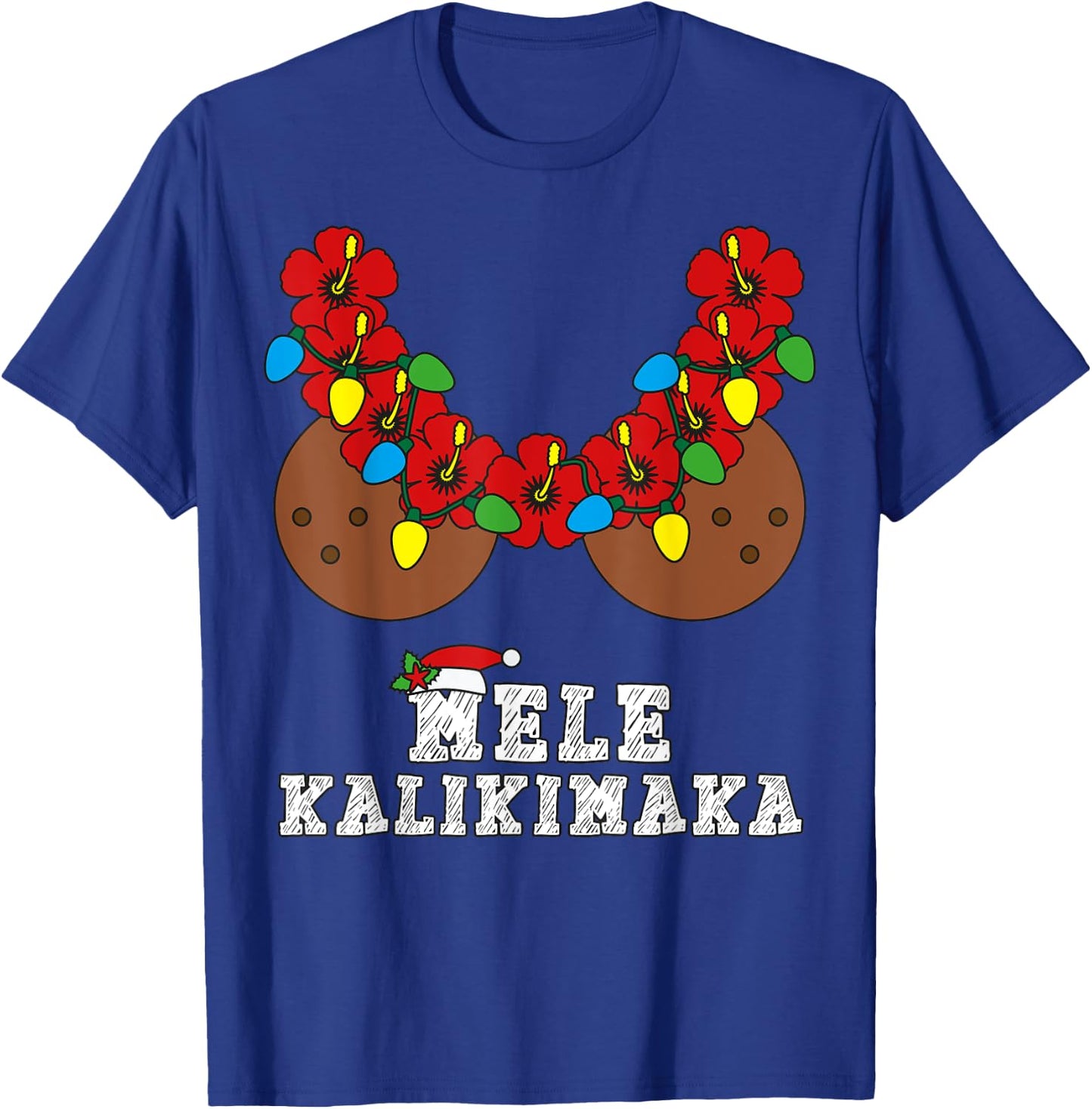 Christmas in July Mele Kalikimaka Coconut Bra Hawaiian Beach Women T-Shirt - T-Shirt | Royal