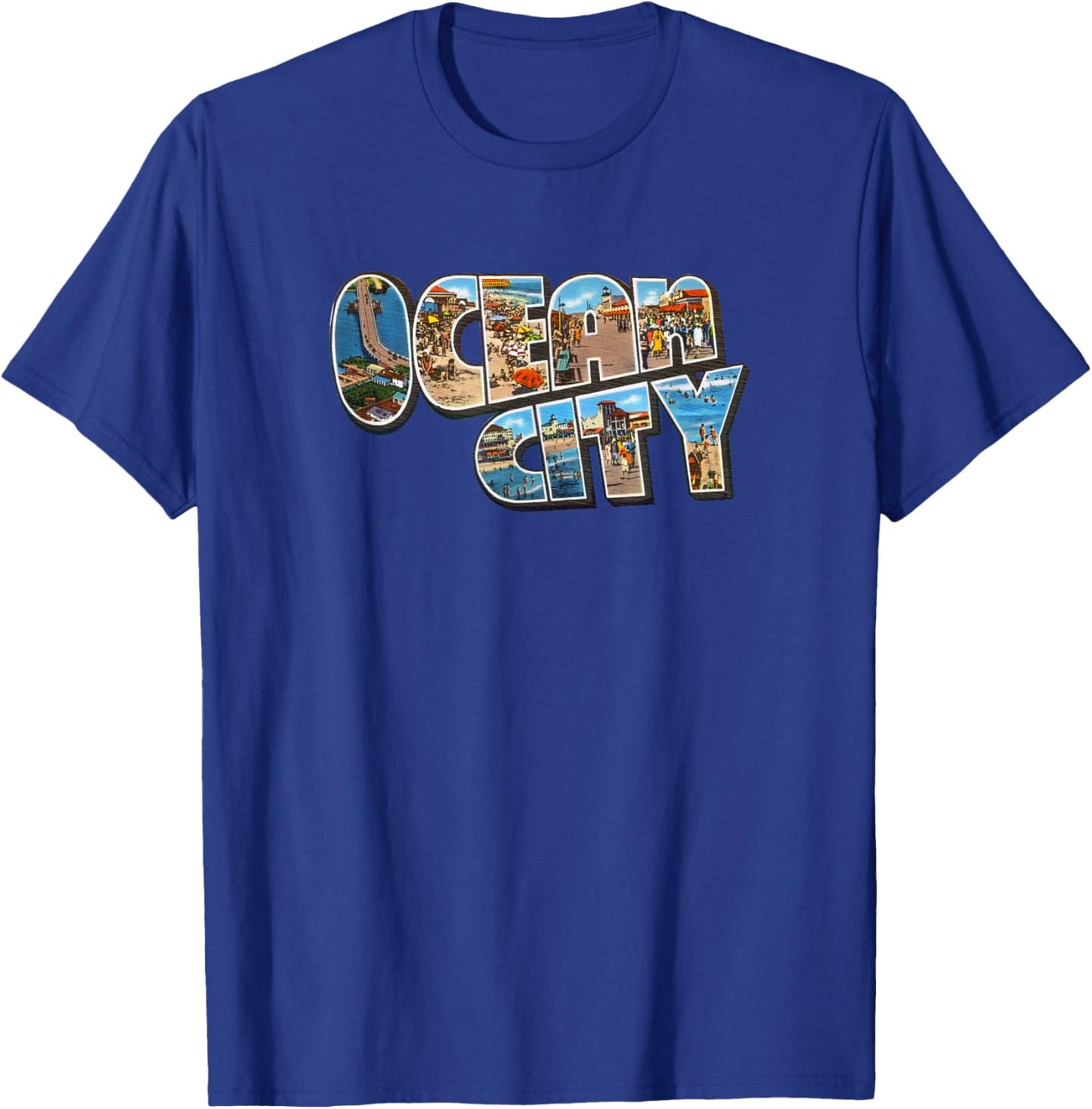 Ocean City NJ Shirt Ocean City T Shirt Men & Women Retro T-Shirt - T-Shirt | Royal