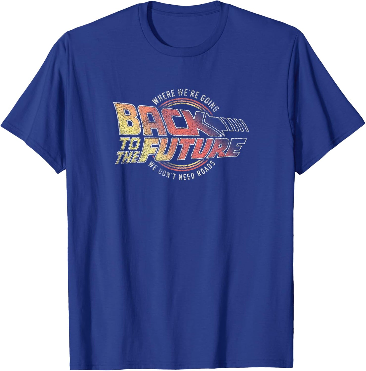 Back to The Future Distressed Roads Logo T-Shirt - T-Shirt | Royal