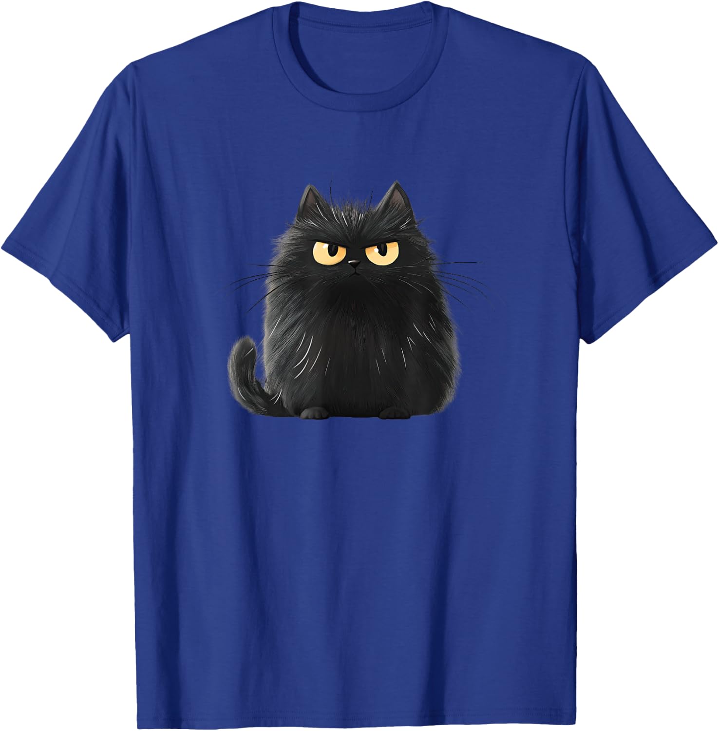 Cute, Fat, Black Cat T-Shirt - T-Shirt | Royal