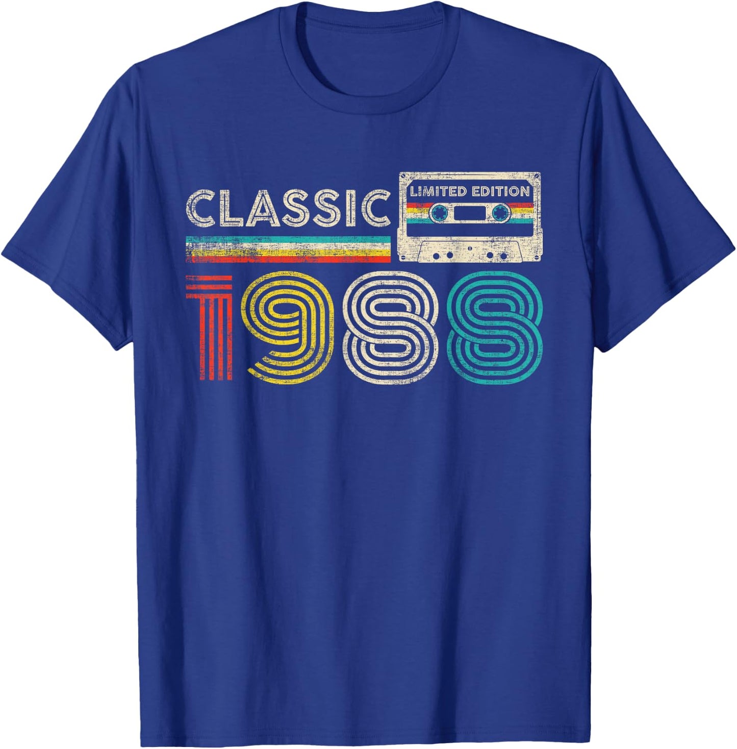 Classic 1988 Vintage 1988 Cassette Tape Men Women Birthday T-Shirt - T-Shirt | Royal