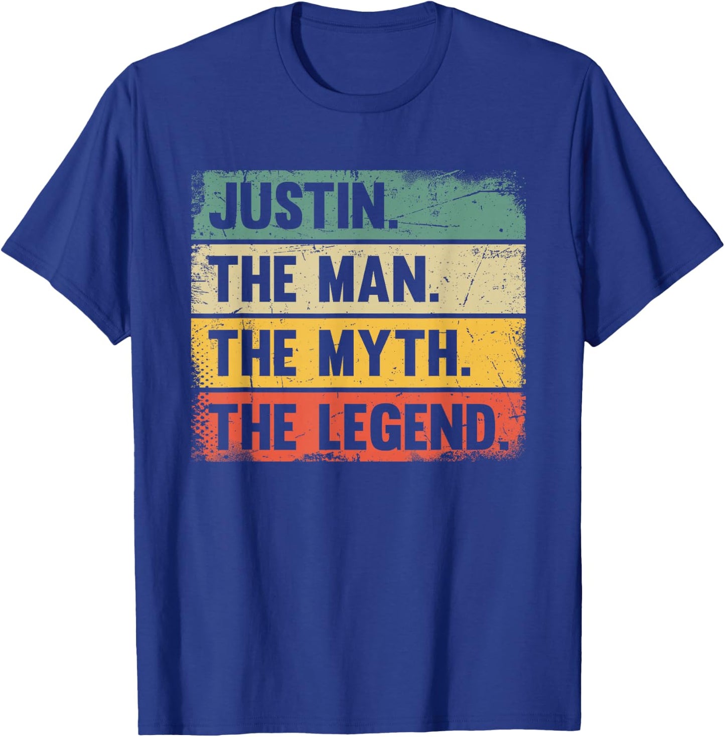 Justin The Man The Myth The Legend - Retro Gift Justin T-Shirt - T-Shirt | Royal