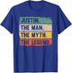 Justin The Man The Myth The Legend - Retro Gift Justin T-Shirt - T-Shirt | Royal