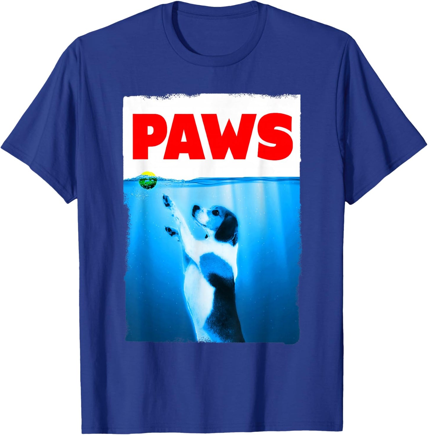 Paws Dog Parody Tennis Ball T-Shirt - T-Shirt | Royal