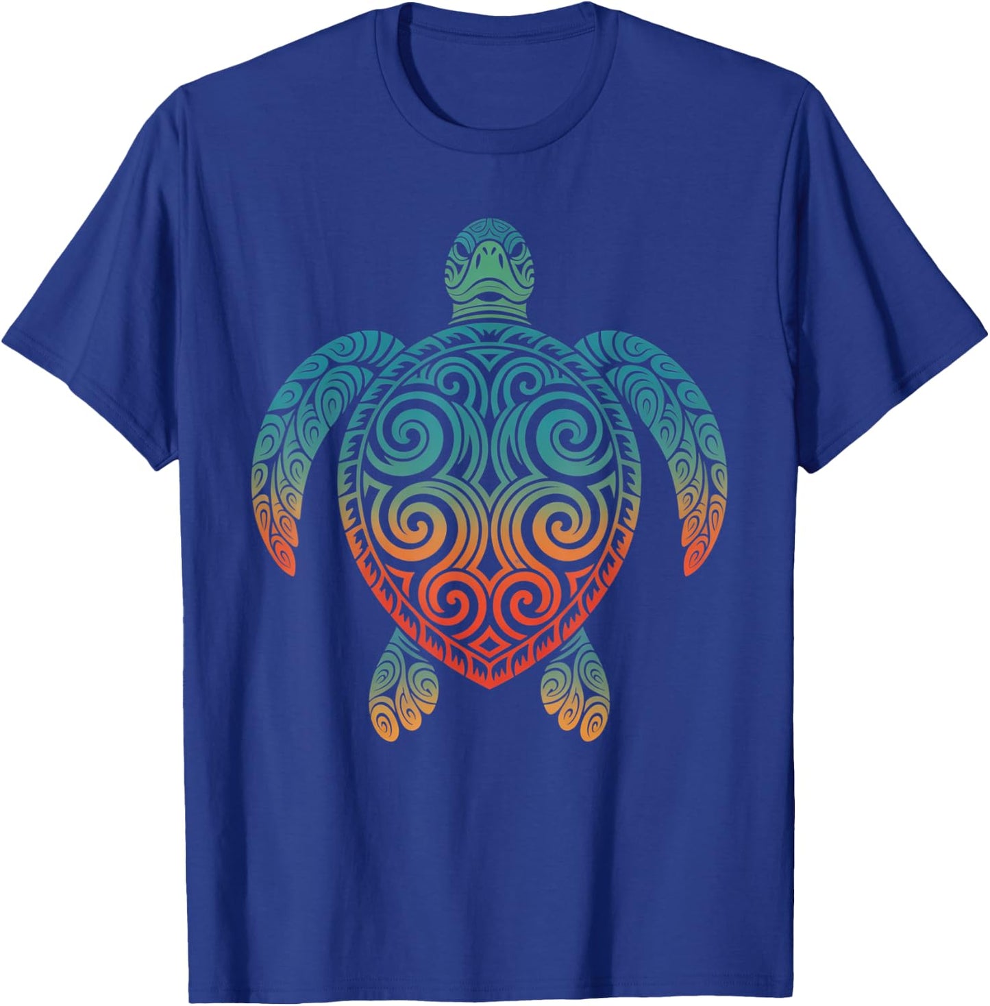 Tribal Tattoo Hawaiian Maori Sun Sea Turtle T-Shirt - T-Shirt | Royal