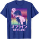 Offline Japanese Vaporwave Alt Indie Aesthetic Anime Girl T-Shirt - T-Shirt | Royal