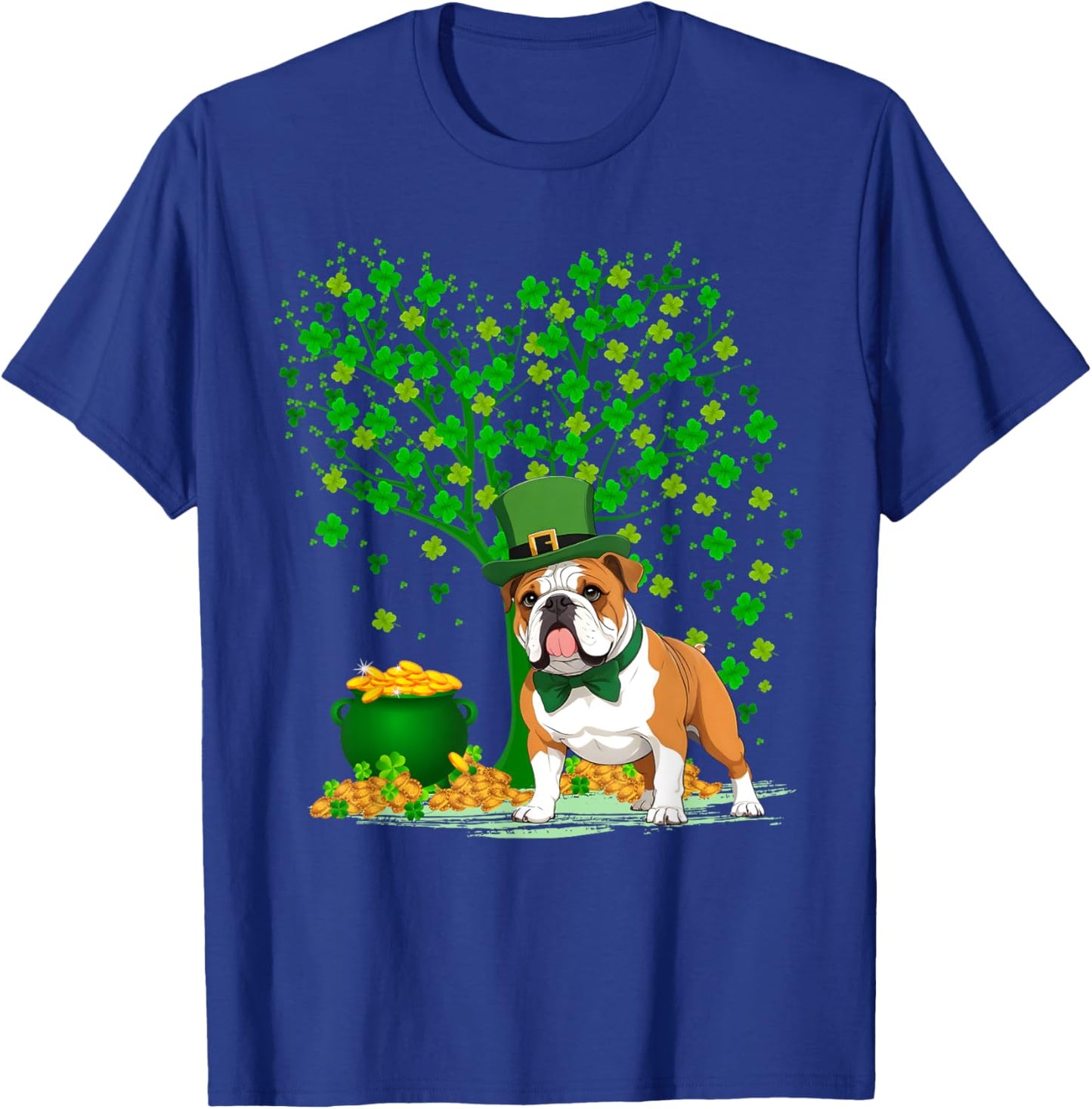 Shamrock Tree Leprechaun Hat English Bulldog St Patricks Day Women Kids T-Shirt - T-Shirt | Royal
