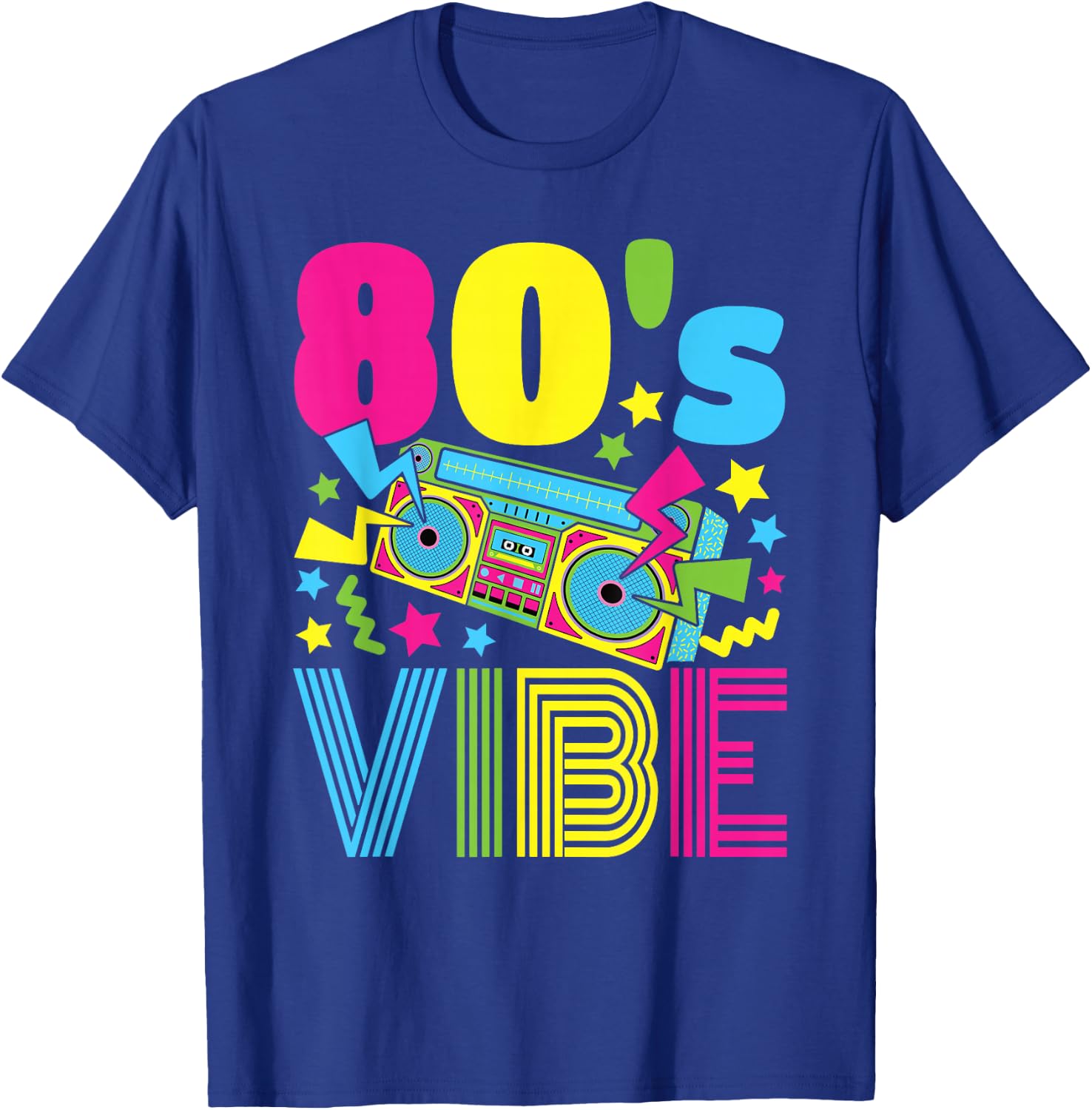 80s Style Clothing Women Boys Girls Kids 80s Vibe 1980s Fashion -Kids Black Short Sleeve Classic Fit Cotton Blend Small T-Shirt - T-Shirt | Royal