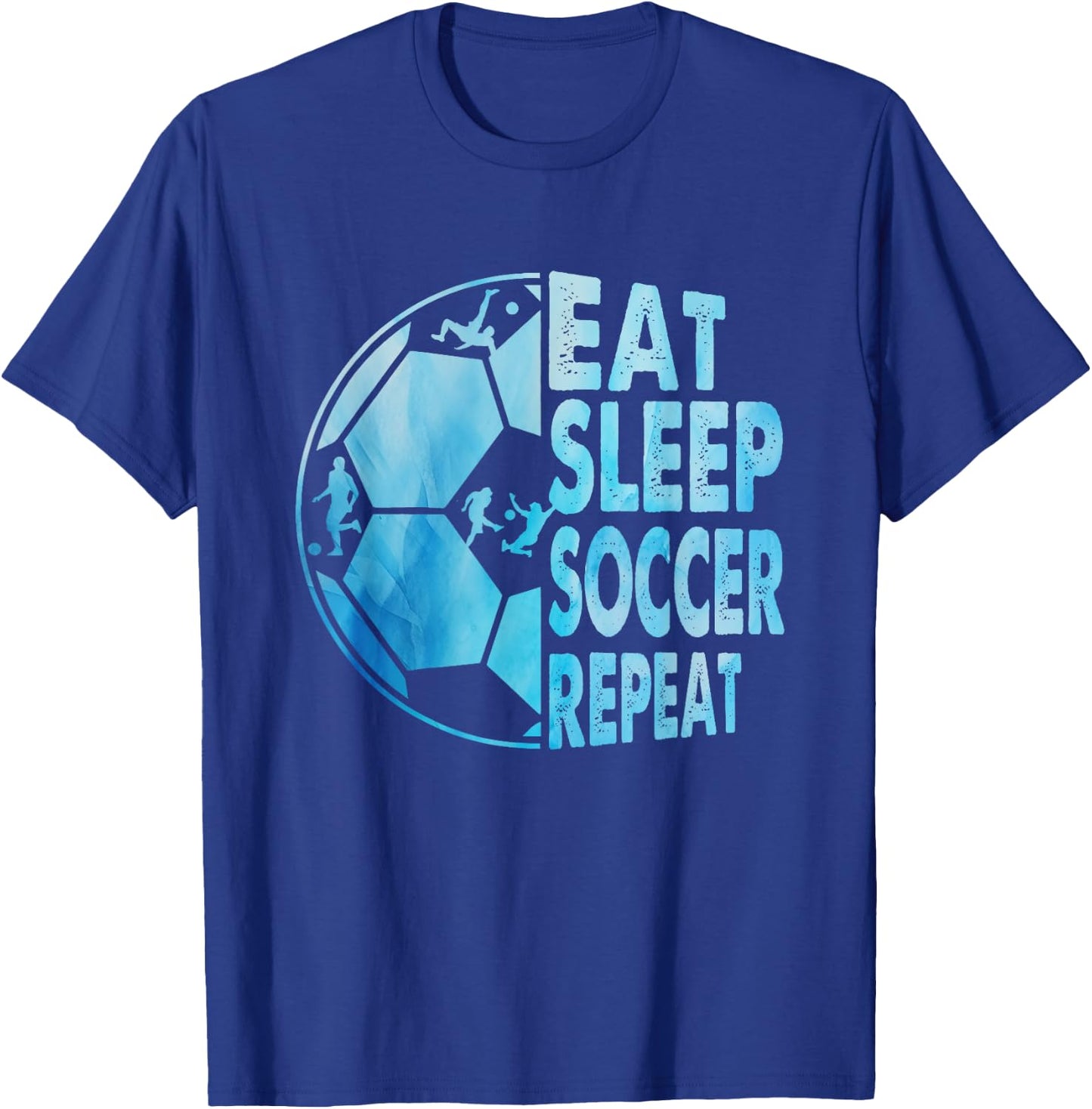 Eat Sleep Soccer Repeat For Youth Girls Kids Boys Purple T-Shirt - T-Shirt | Royal