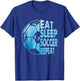 Eat Sleep Soccer Repeat For Youth Girls Kids Boys Purple T-Shirt - T-Shirt | Royal