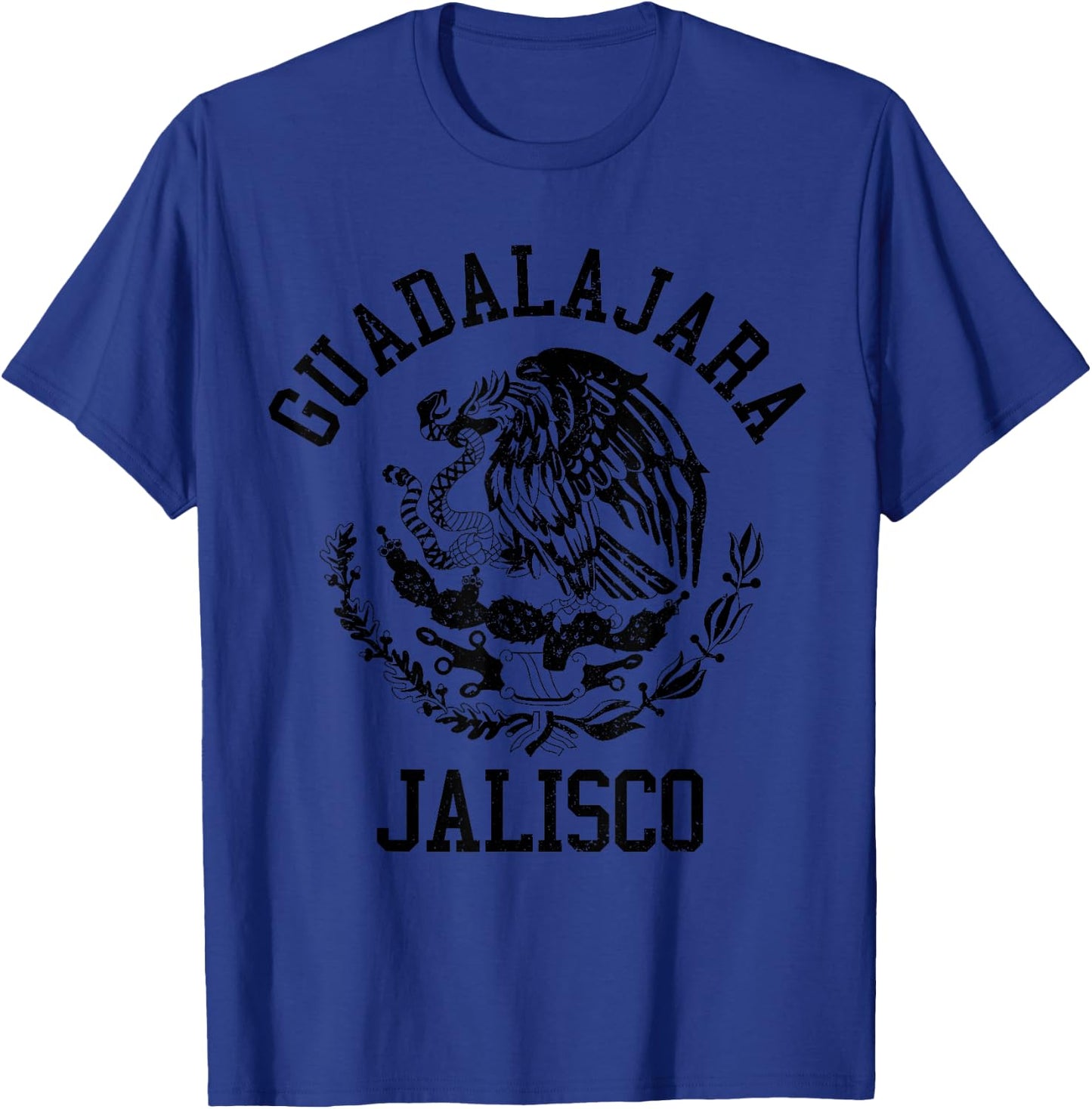 Guadalajara Jalisco Mexico Pride Mexican Flag Vintage T-Shirt - T-Shirt | Royal