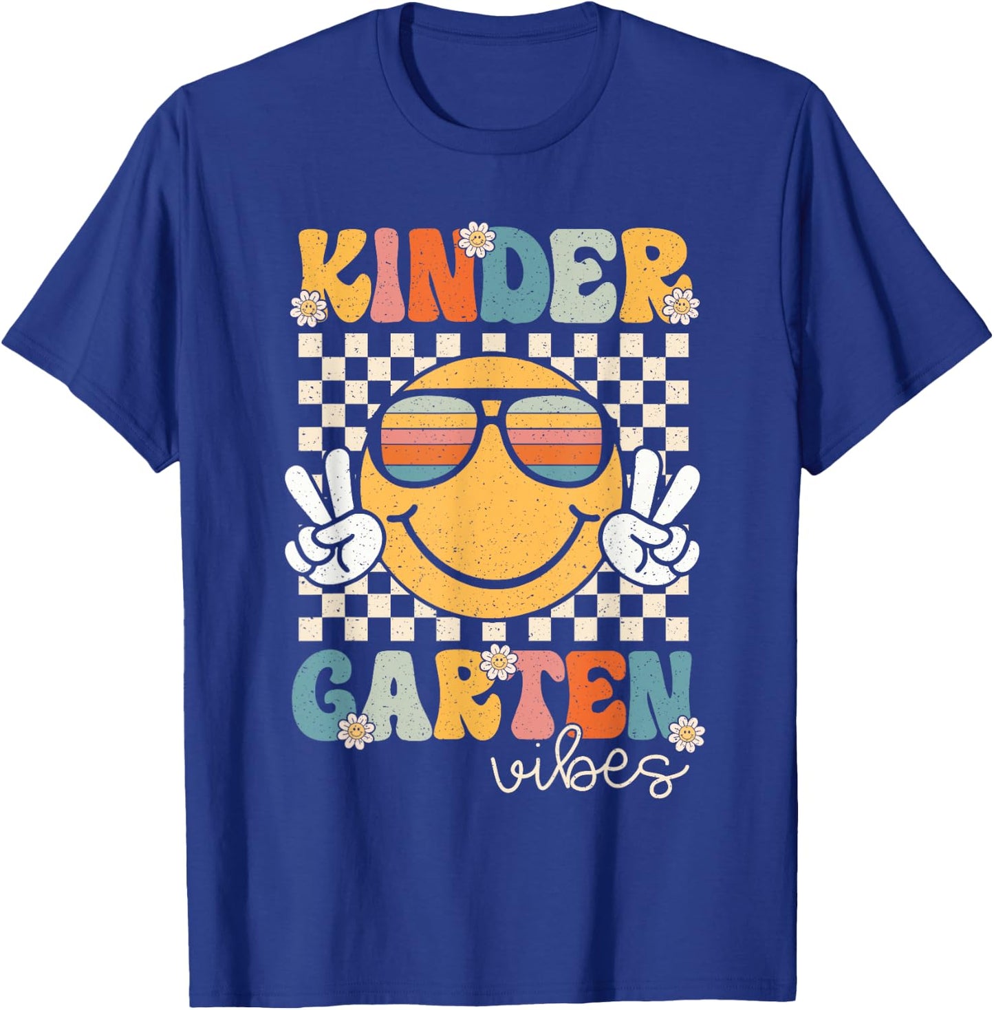 Kindergarten Vibes Smile Face 1st Day First Day of School T-Shirt - T-Shirt | Royal