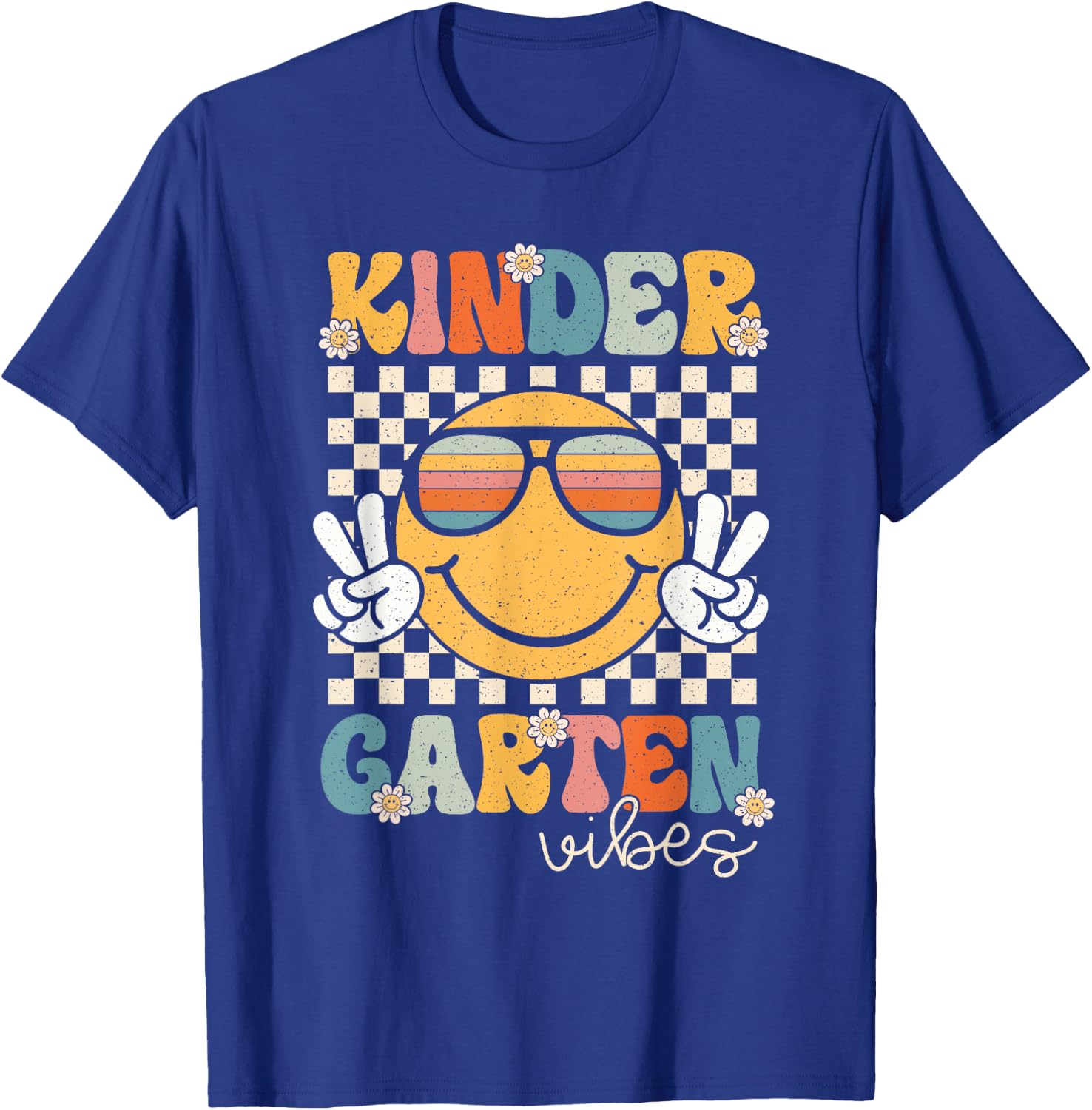 Kindergarten Vibes Smile Face 1st Day First Day of School T-Shirt - T-Shirt | Royal