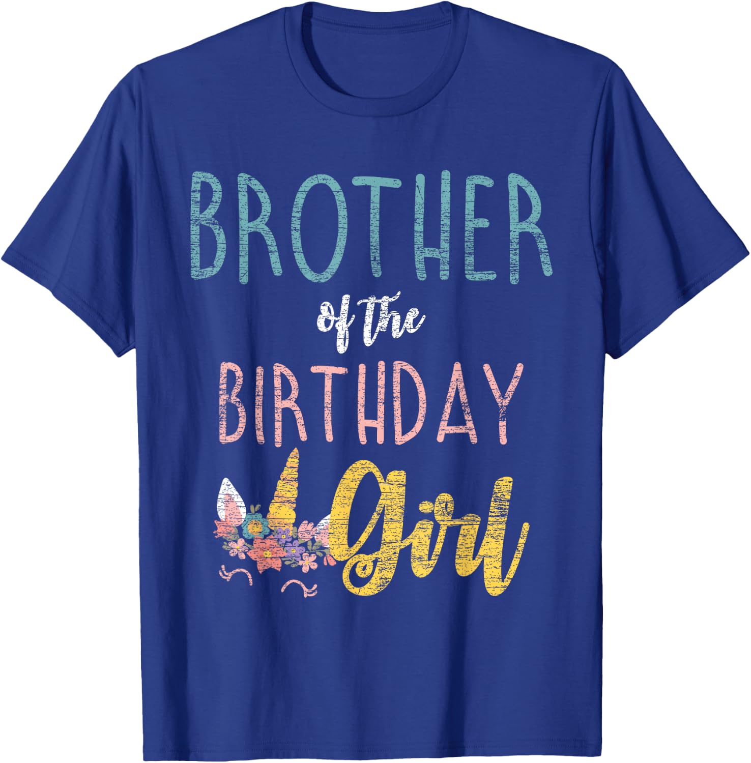 Brother Of The Birthday Girl Brother Gifts Unicorn Birthday T-Shirt - T-Shirt | Royal
