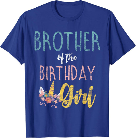 Brother Of The Birthday Girl Brother Gifts Unicorn Birthday T-Shirt - T-Shirt | Royal