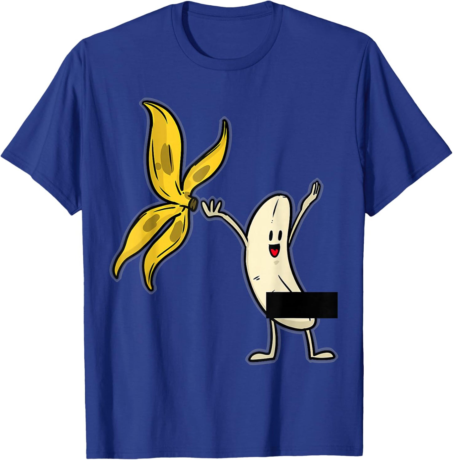 Banana Striptease Censored Naked Funny Adult T-Shirt - T-Shirt | Royal