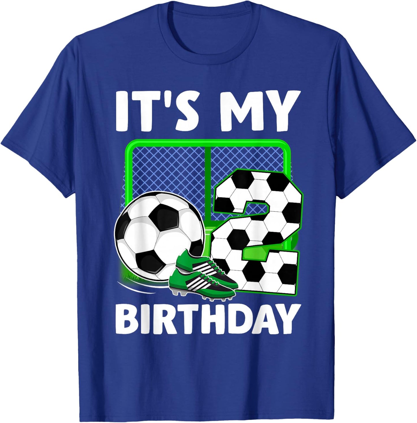 It's My 2nd Soccer Party 2 Year Old Birthday Soccer Boy T-Shirt - T-Shirt | Royal