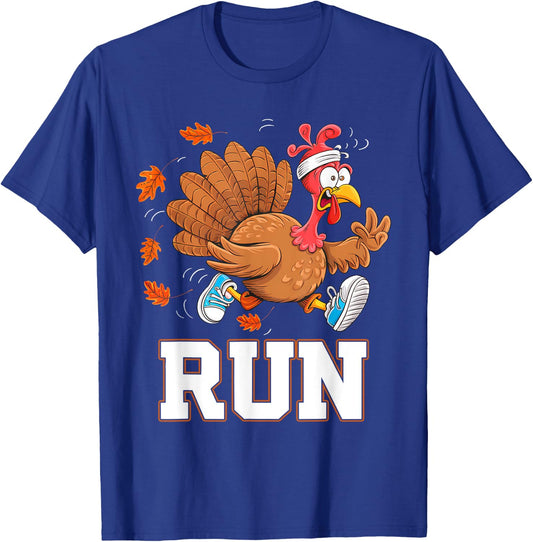 Turkey Run Thanksgiving Running Turkey Trot Costume T-Shirt - T-Shirt | Royal