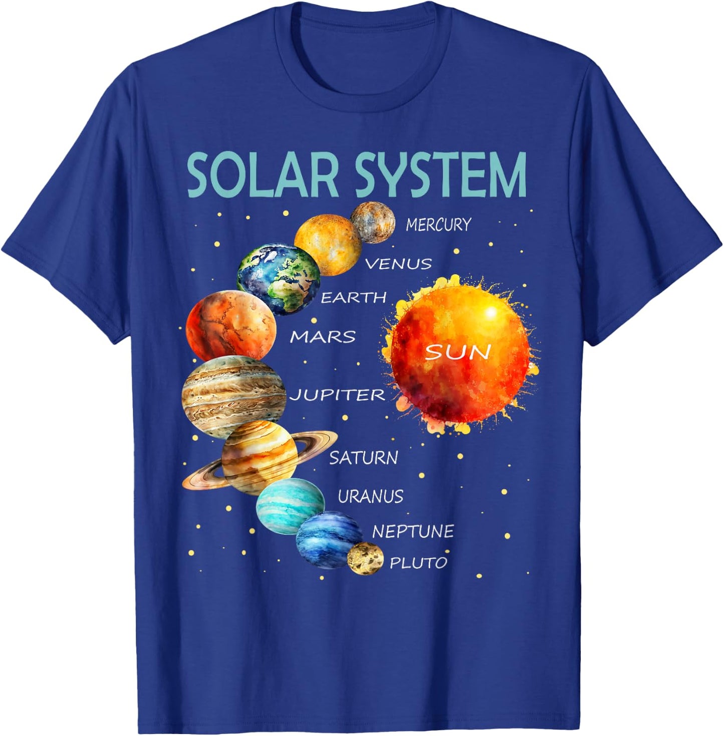 Solar System, Planets, Science, Space, Boys T-Shirt - T-Shirt | Royal