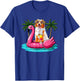 Australian Shepherd Sunglasses On Flamingo Cute Float Lover T-Shirt - T-Shirt | Royal