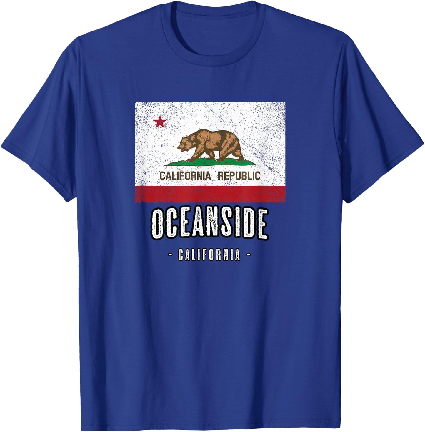 OCEANSIDE California | City CA USA, California Flag T-Shirt - T-Shirt | Royal