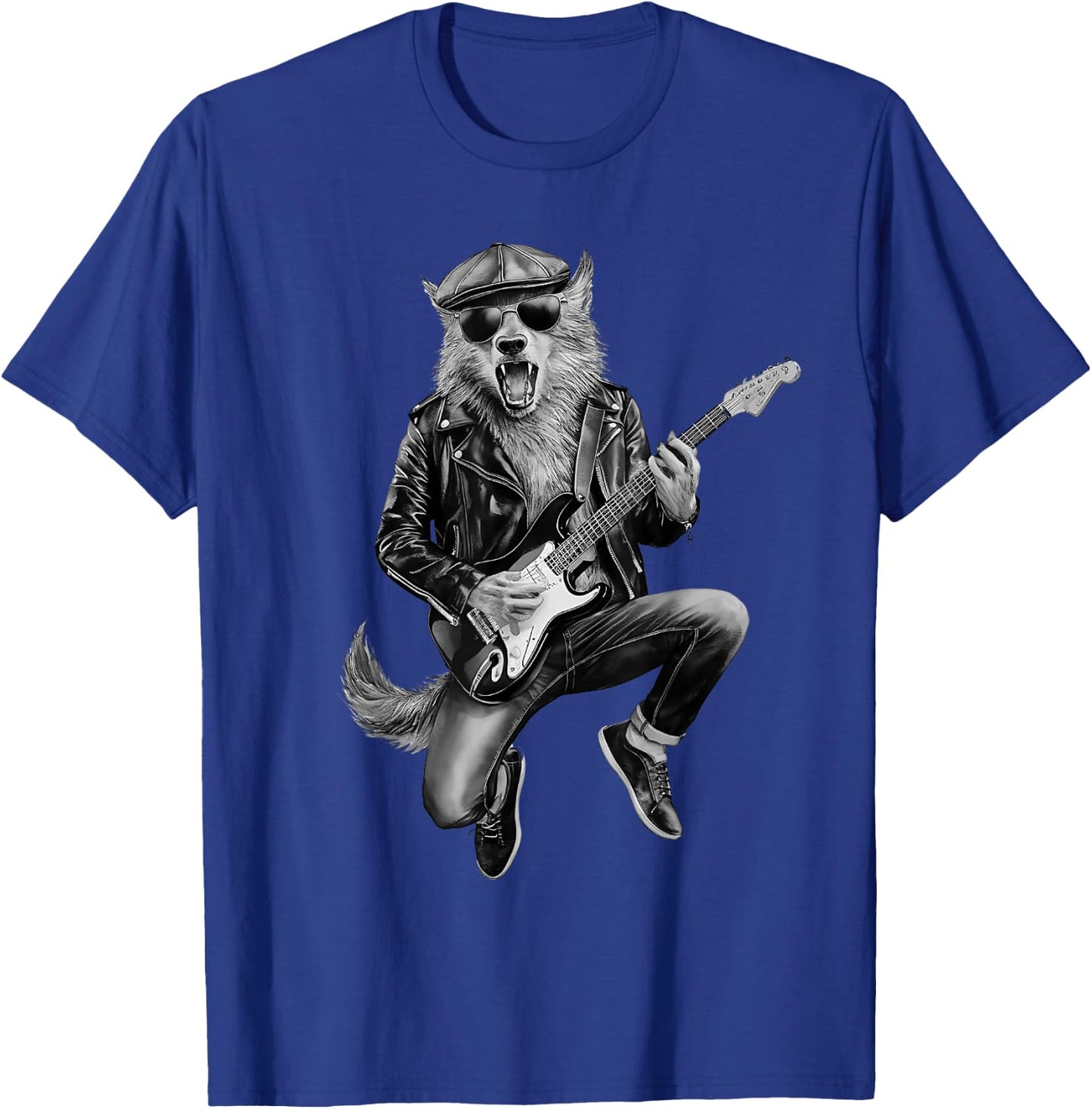 Werewolf Playing Guitar music classic Rocker T-Shirt - T-Shirt | Royal