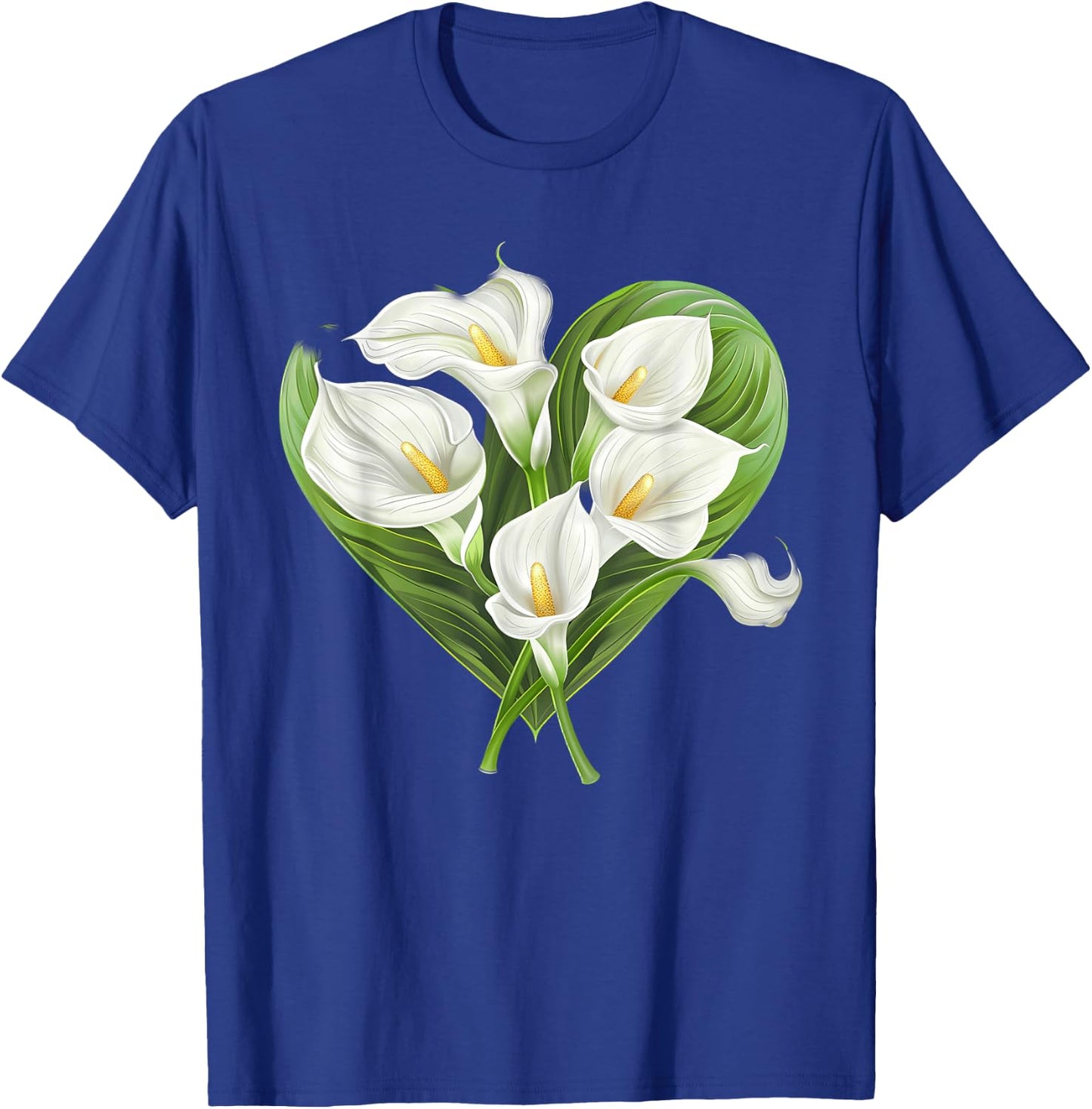 Calla Lilies In A Heart T-Shirt - T-Shirt | Royal