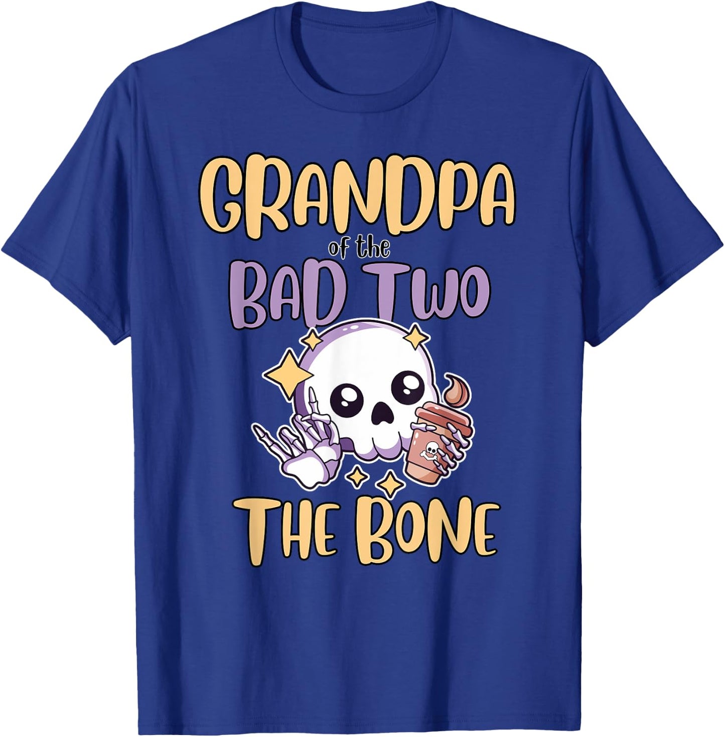 Grandpa of the Bad Two The Bone 2nd Birthday Party Outfit T-Shirt - T-Shirt | Royal