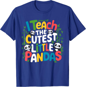 I Teach the Cutest Little Pandas Teacher Teaching T-Shirt - T-Shirt | Royal