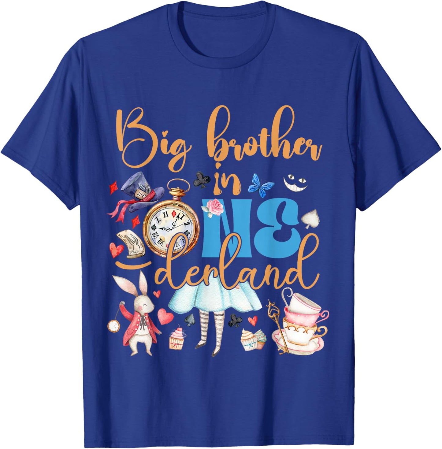Alice Big Brother in ONEderland Birthday Family T-Shirt - T-Shirt | Royal
