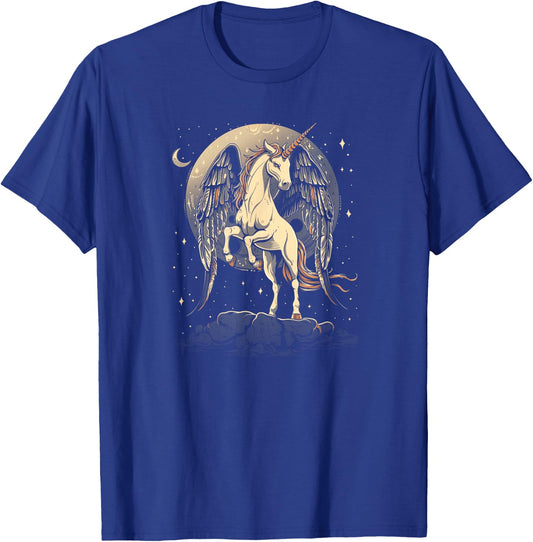 Moon Crescent Unicorn Fantasy Design Dark T-Shirt - T-Shirt | Royal