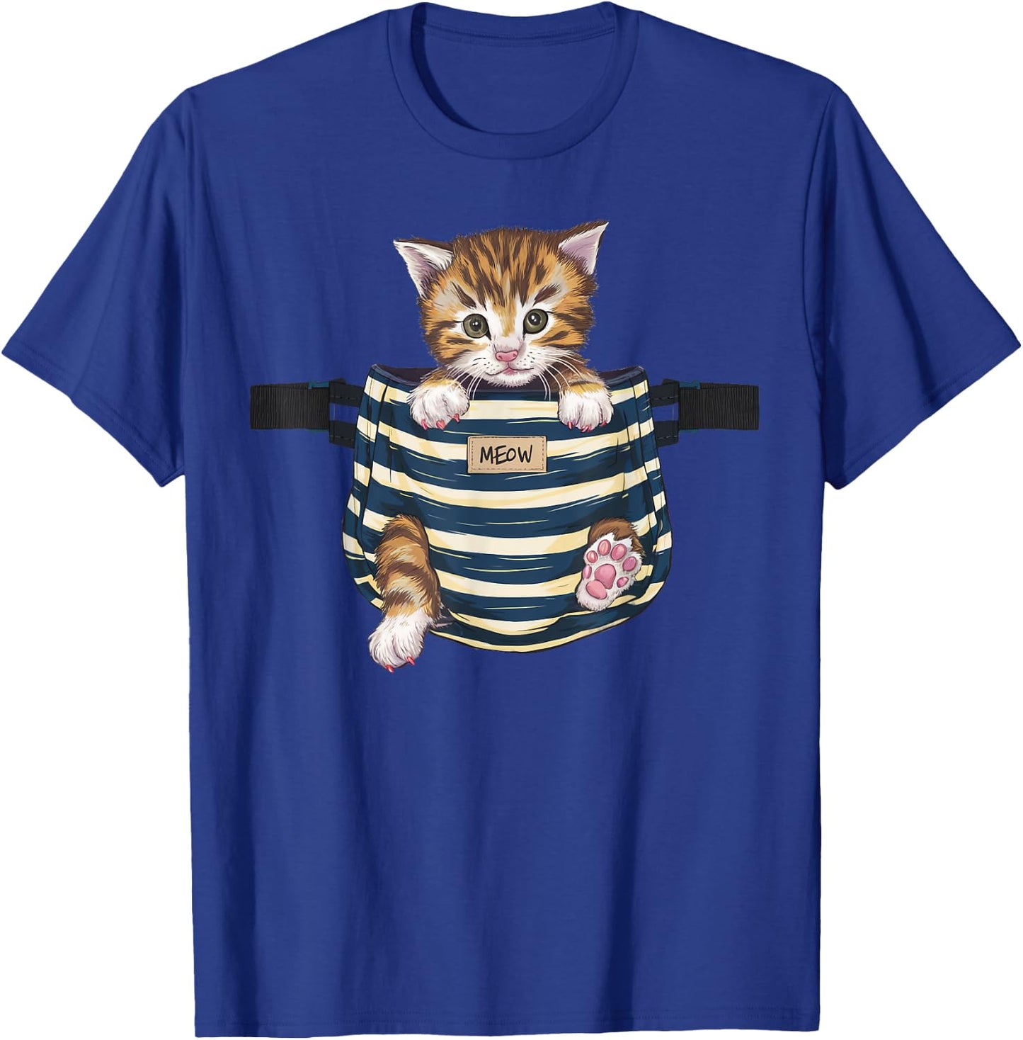 Cat Pocket Cute Kitten Gifts For Cat Lover Cat Mom Cat Dad Women Kids T-Shirt - T-Shirt | Royal
