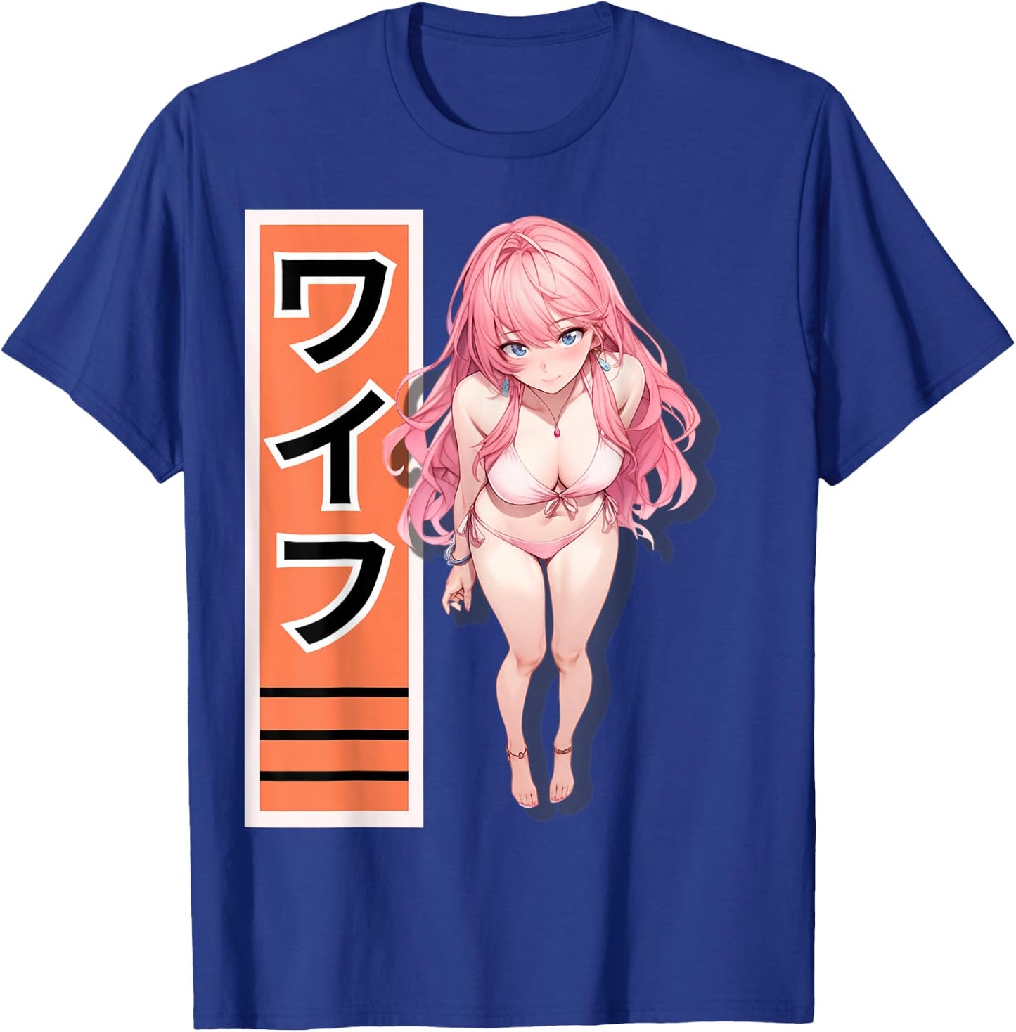 Vibrant Anime Girl Waifu Kawaii Design for Manga and Otaku T-Shirt - T-Shirt | Royal