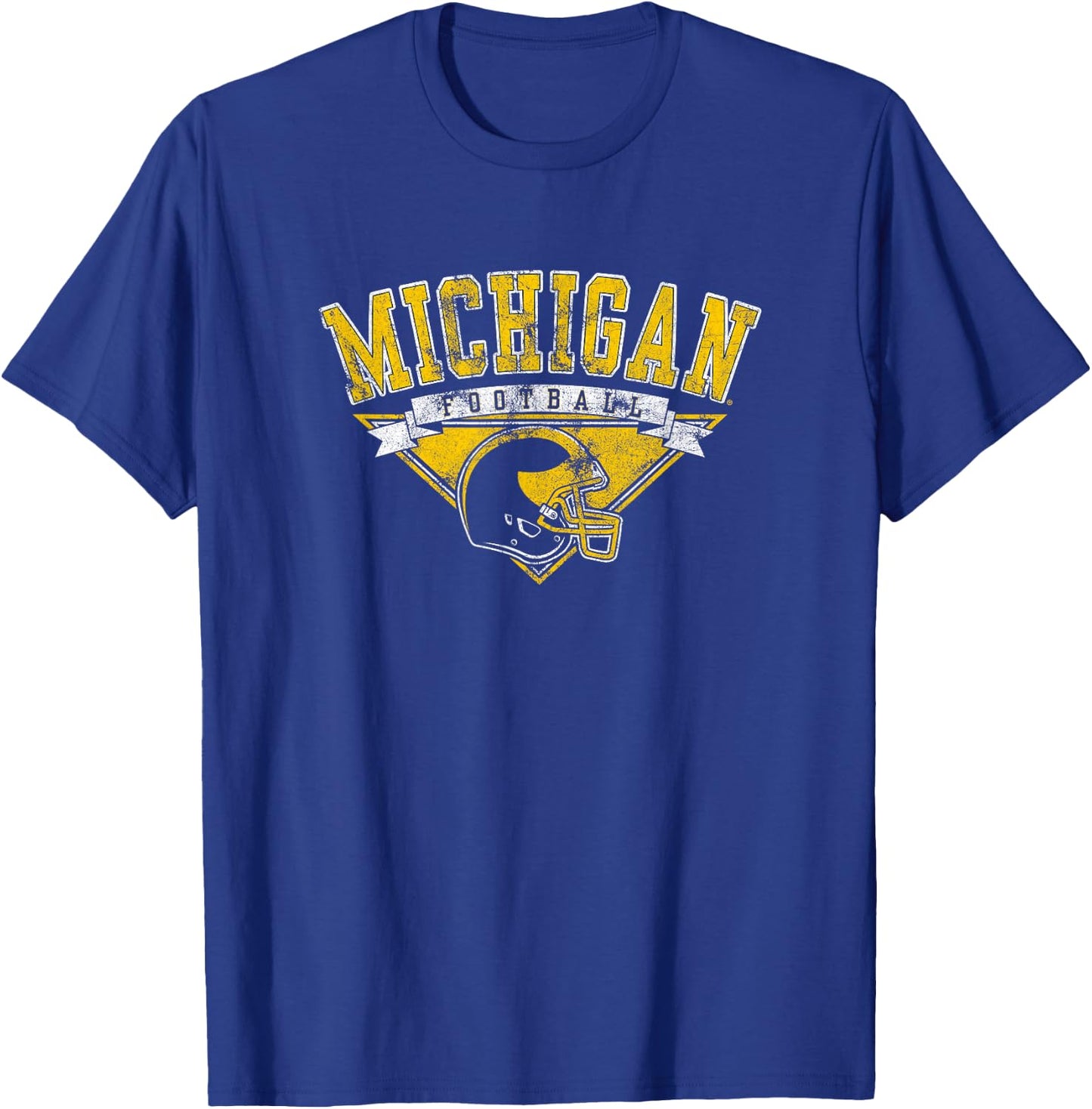 University of Michigan Wolverines U of M Football Helmet T-Shirt - T-Shirt | Royal