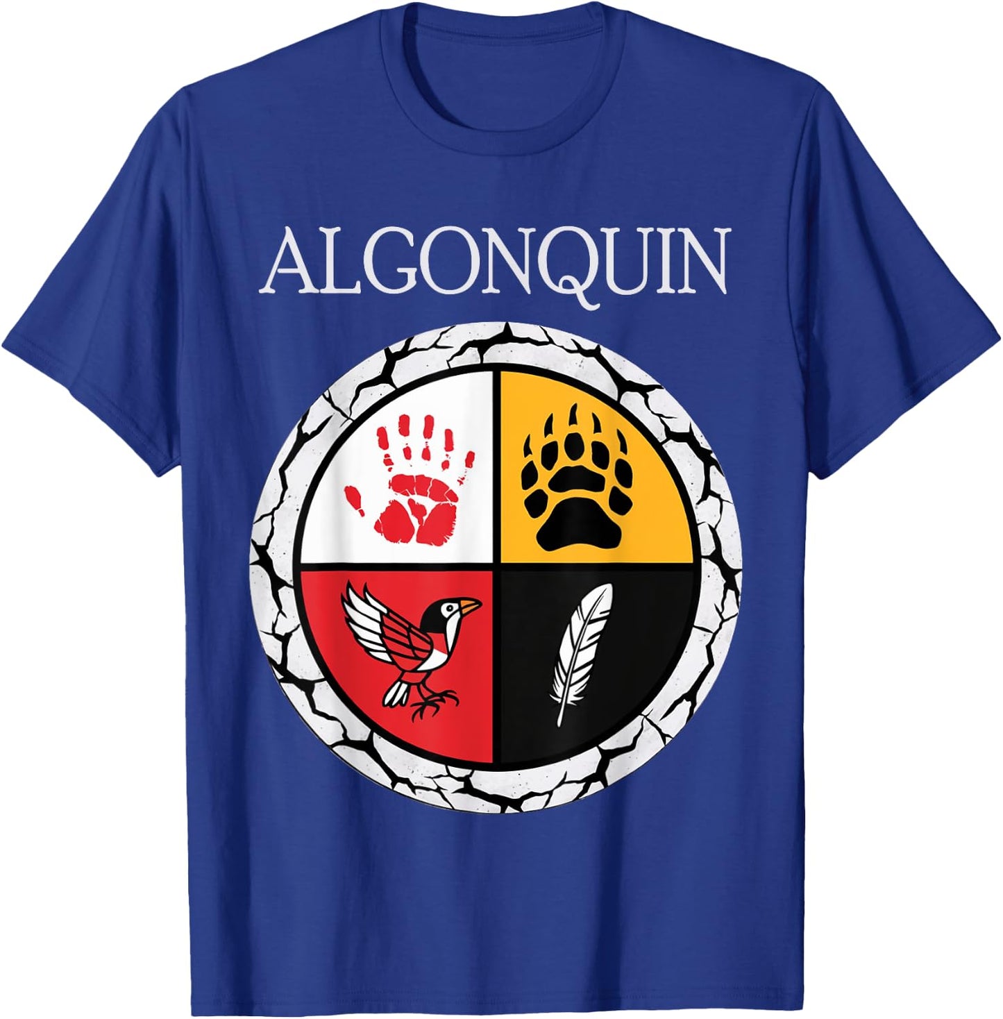 Algonquin Tribe Native American Medicine Wheel T-Shirt - T-Shirt | Royal