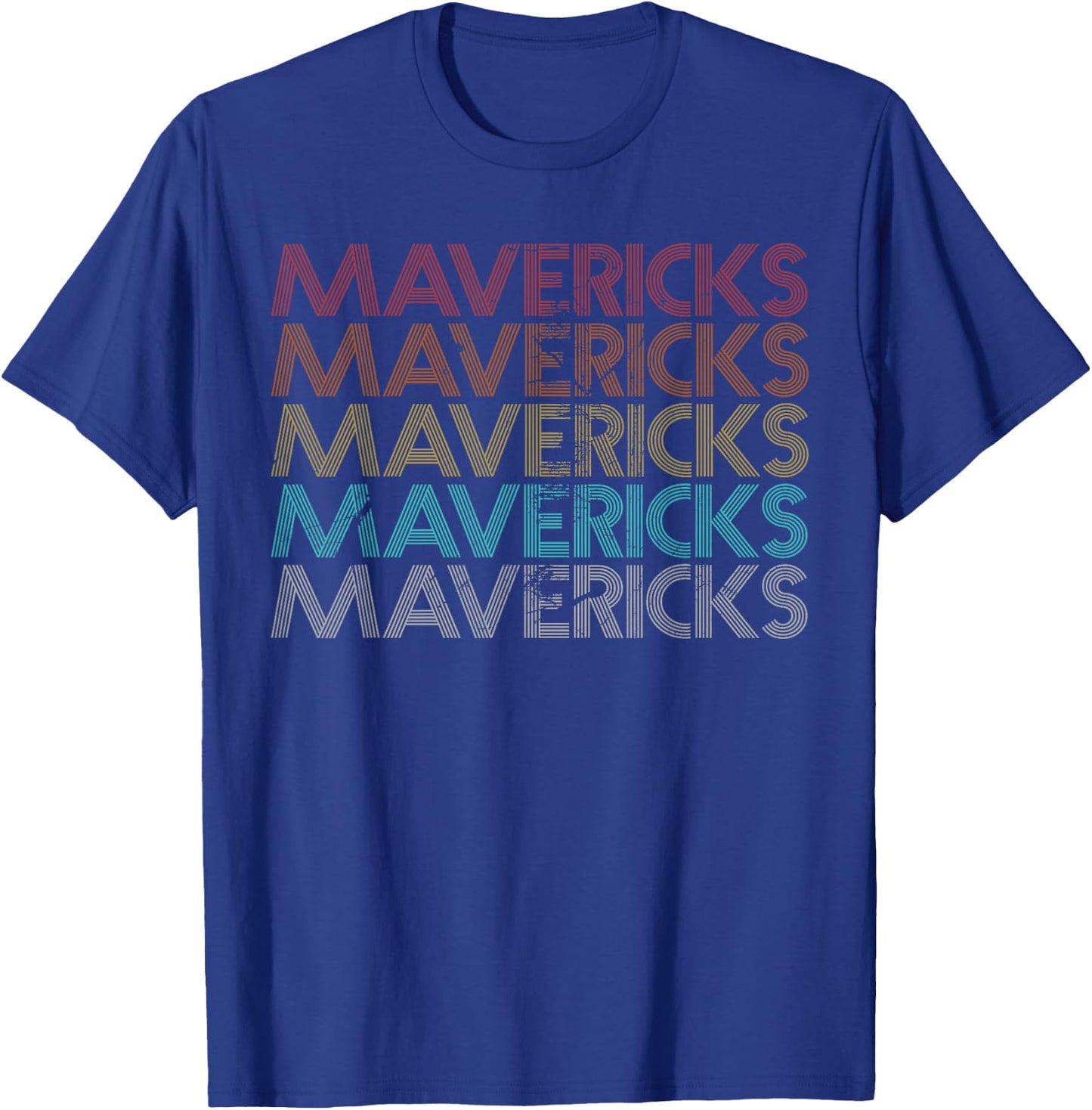 Mavericks Vintage Apparel Retro-Modern -Adult , Black, Small, Short Sleeve T-Shirt - T-Shirt | Royal