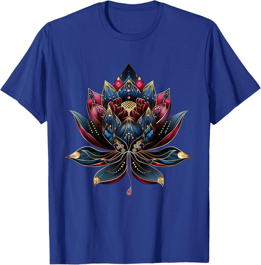 Lotus Flower Vintage Japanese Zen Buddhist Buddhism Yoga T-Shirt - T-Shirt | Royal