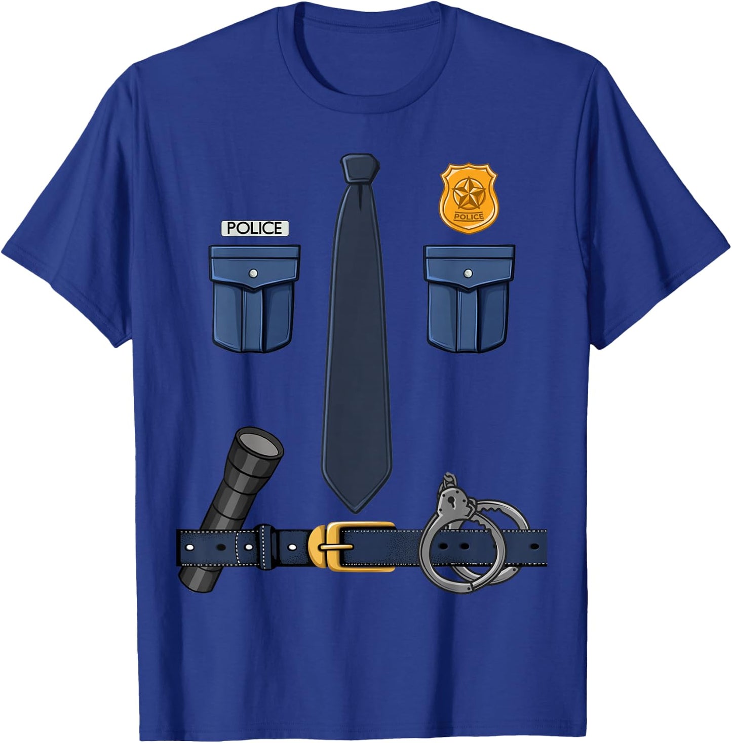Funny Halloween Policeman Police Officer Costume T-Shirt - T-Shirt | Royal