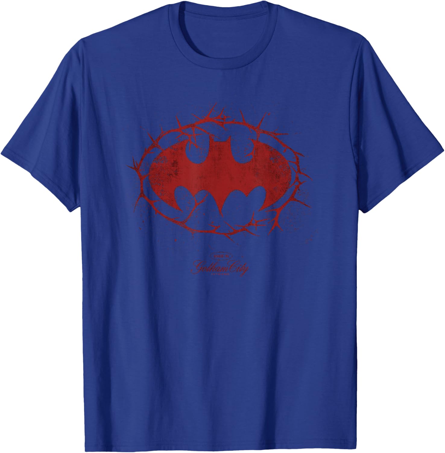 Batman Red Bat Symbol Barbwire 85th Anniversary T-Shirt - T-Shirt | Royal