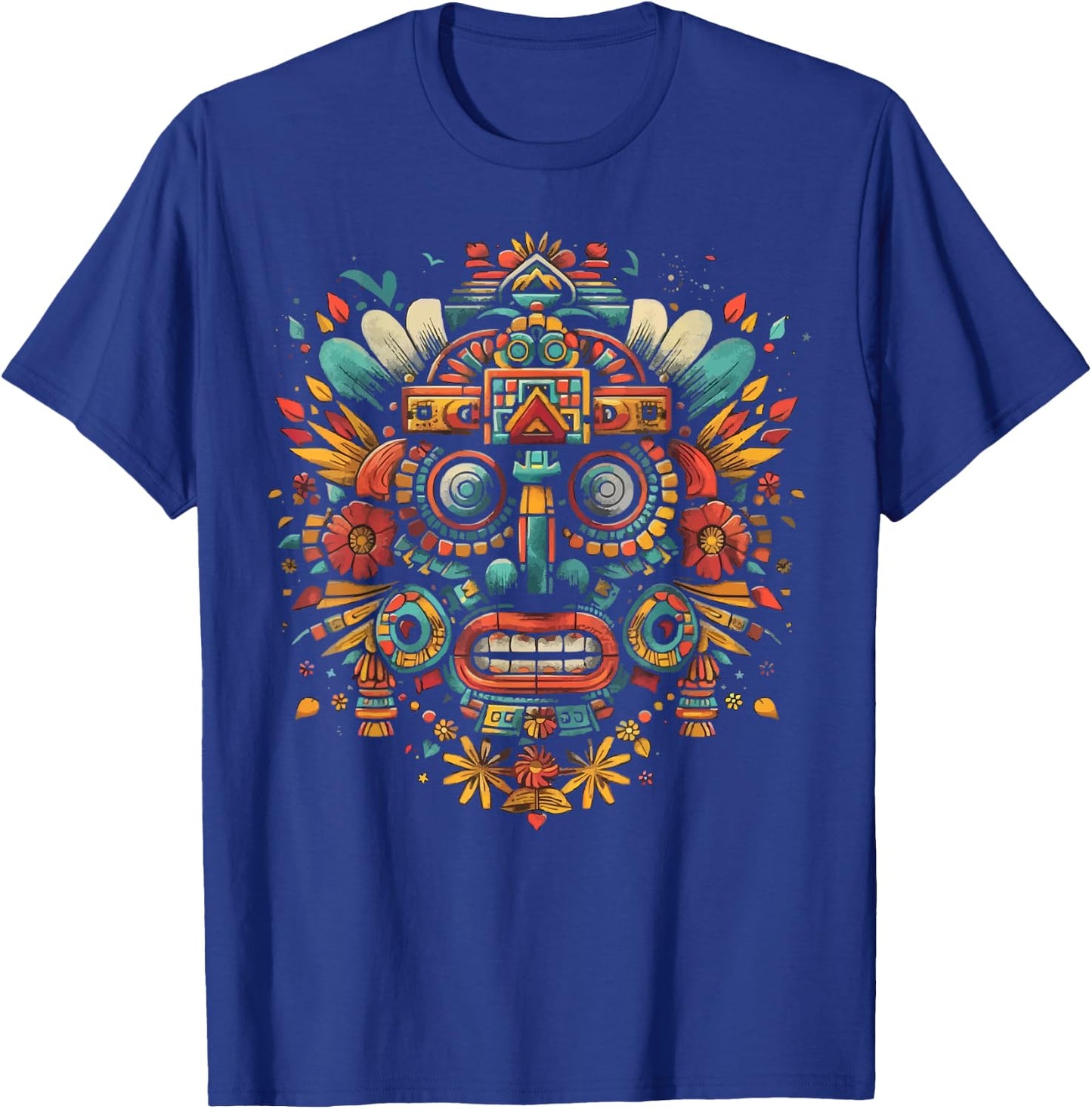 Aztec God Aztec Culture Mayan Indigenous Tlaloc Statue T-Shirt - T-Shirt | Royal