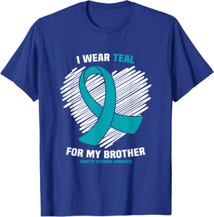 I Wear Teal For My Brother Tourette Syndrome Awareness T-Shirt - T-Shirt | Royal