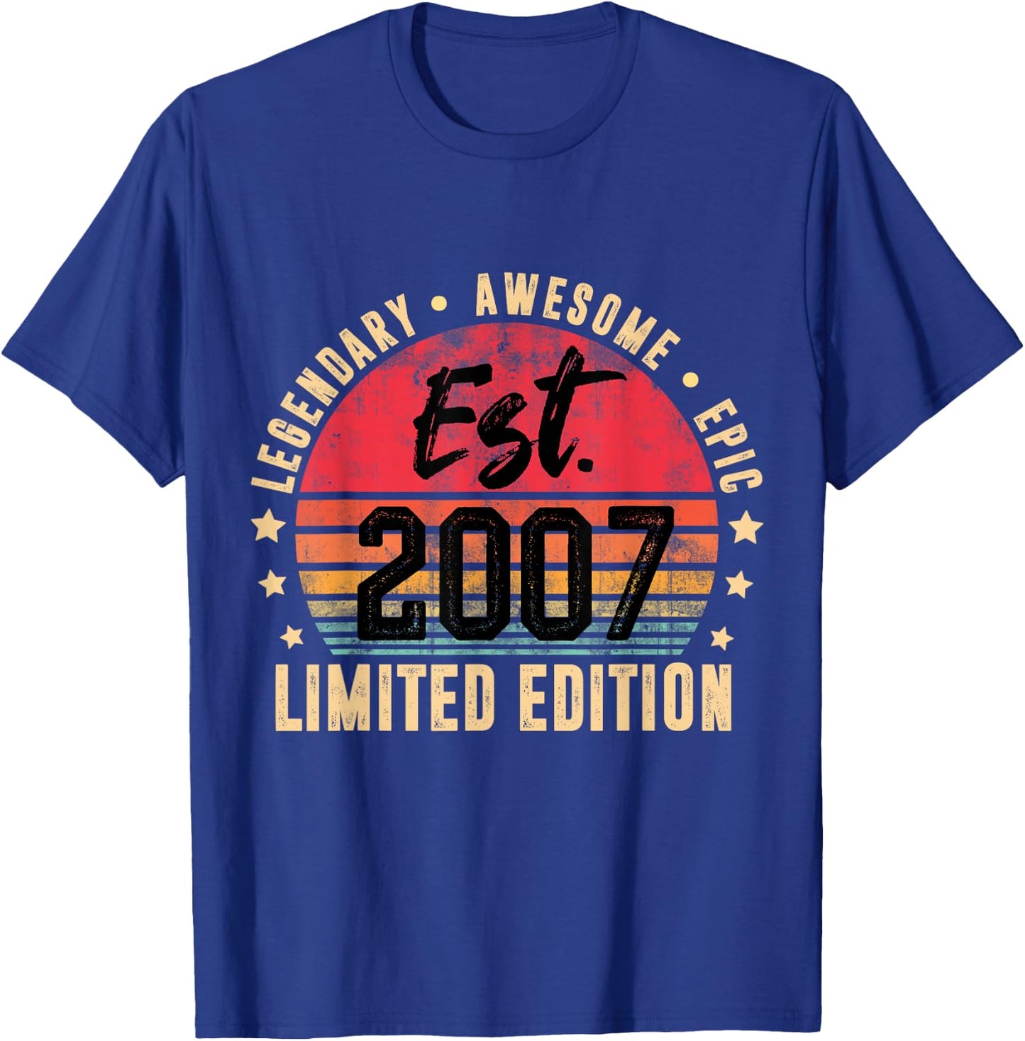 Est 2007 Limited Edition 17 Year Old Vintage 17th Birthday T-Shirt - T-Shirt | Royal