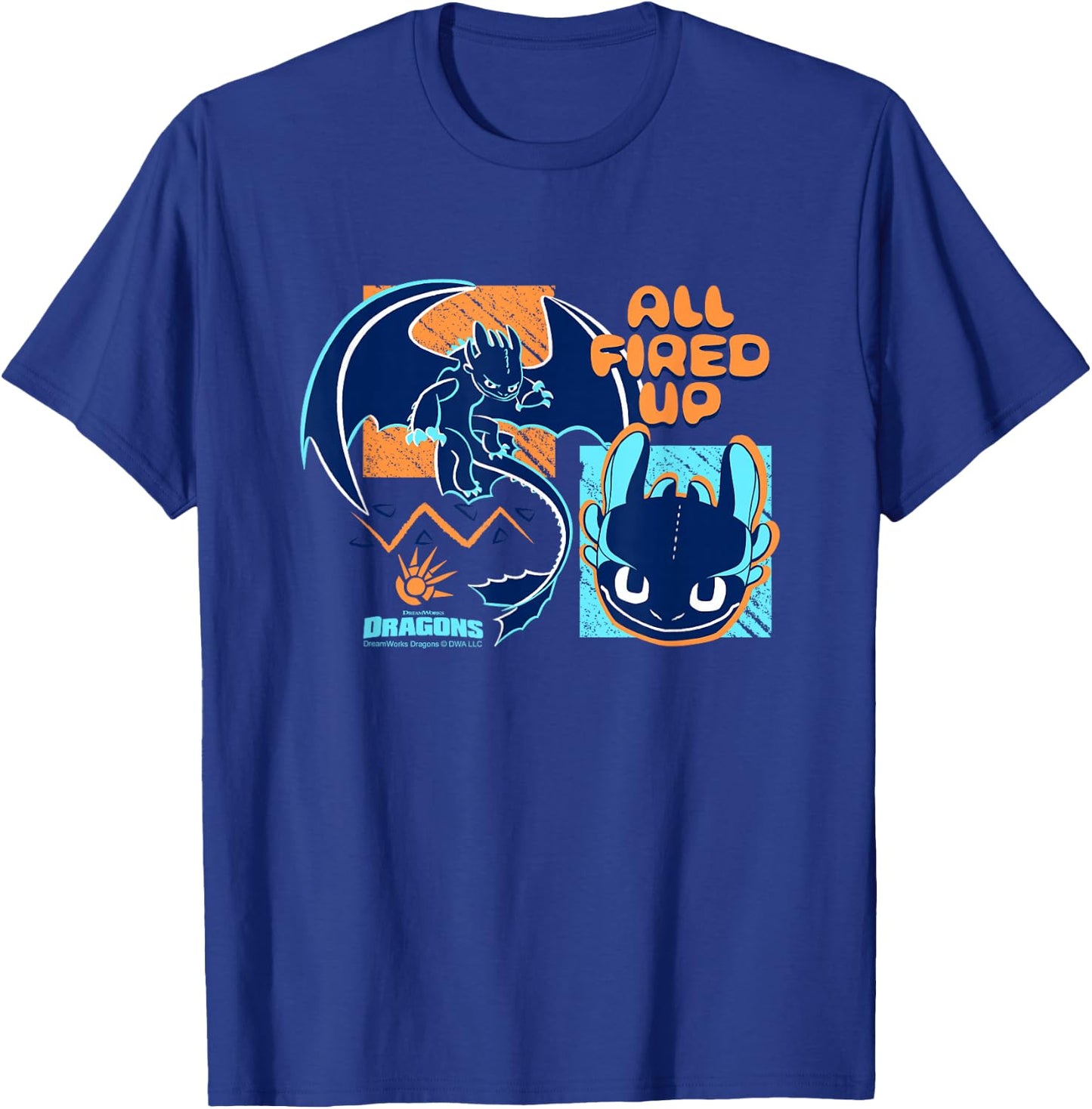 How to Train Your Dragon All Fired Up Toothless Chest Poster T-Shirt - T-Shirt | Royal