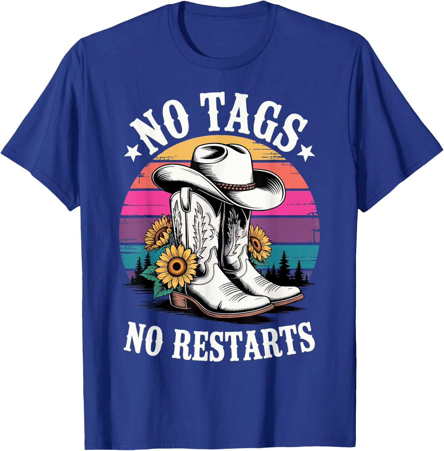 No Tags No Restarts Western Country Dancer T-Shirt - T-Shirt | Royal