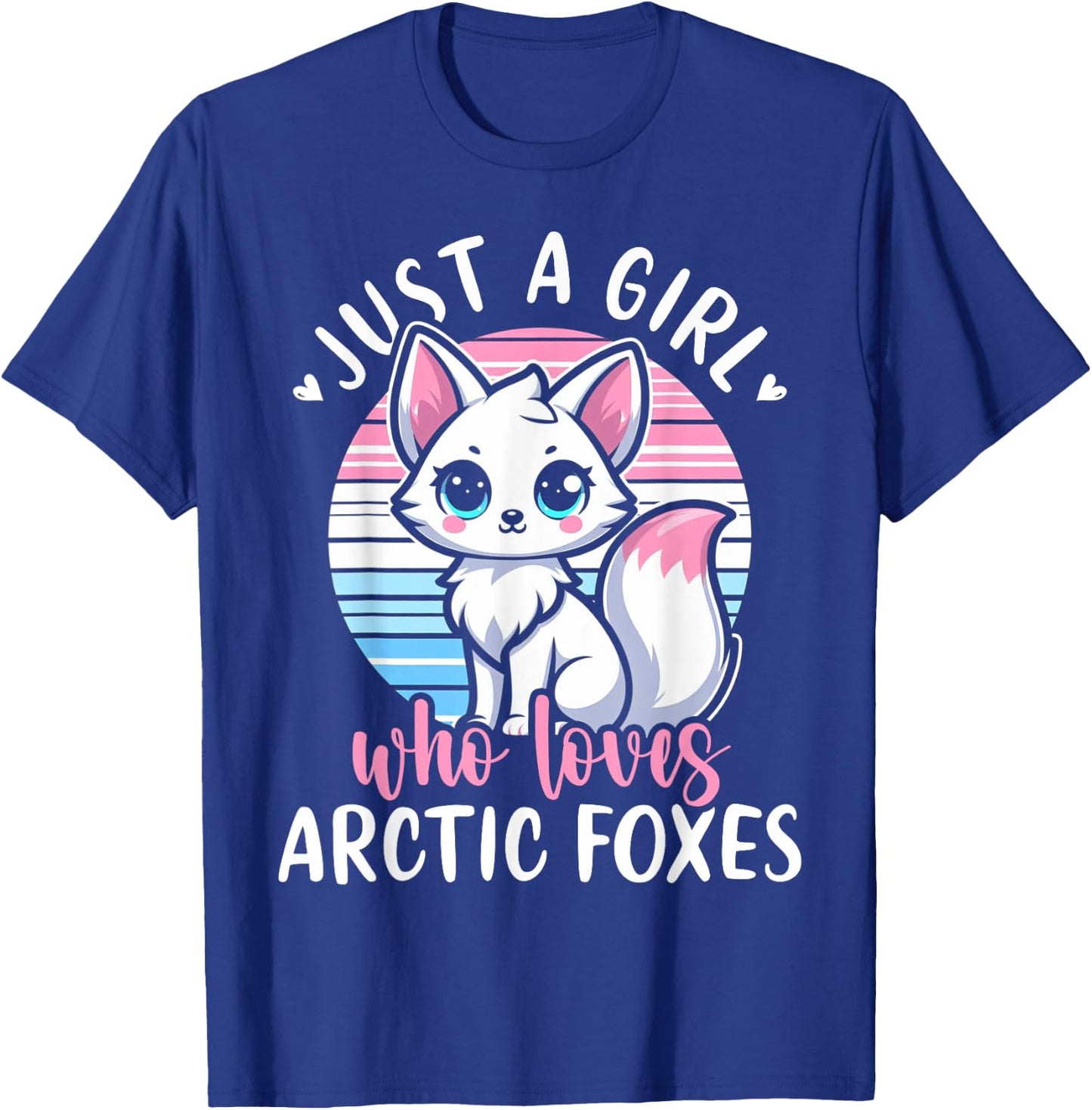 Just A Girl Who Loves Arctic Foxes Cute White Fox Girls T-Shirt - T-Shirt | Royal